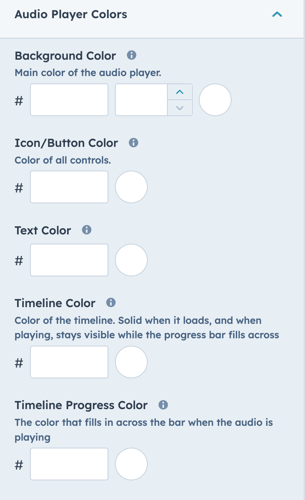 Audio Player Colors